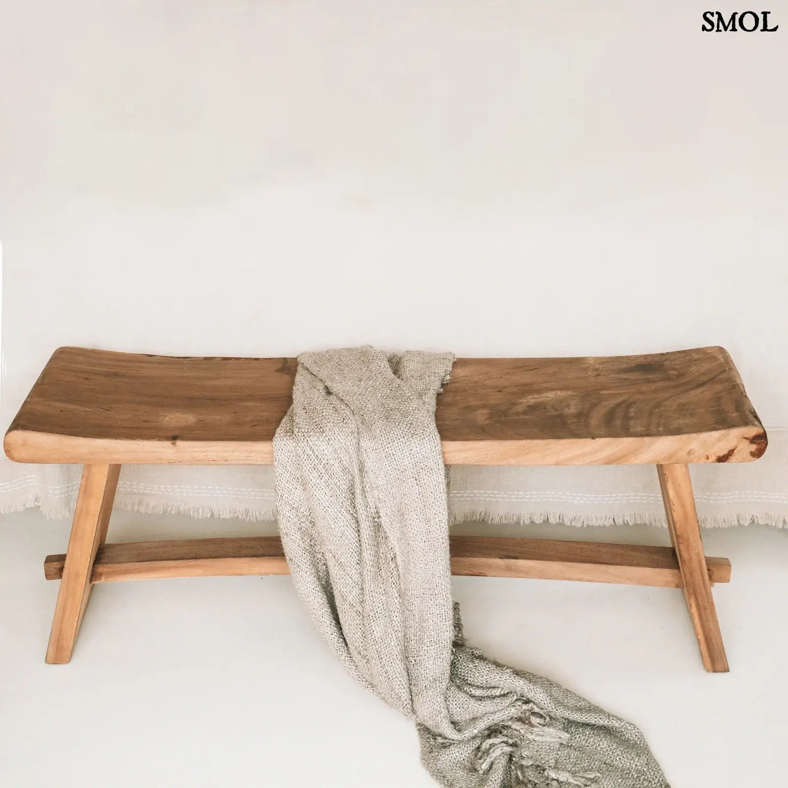 Pamut Pléd – Kézzel szőtt, bézs| PLAID | SMOL - padon