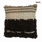 Pamut díszpárna – bézs-fekete, 45x45 | NISHA | SMOL - fehér háttérrel