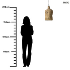 Rusztikus, földszínű papírmasé függőlámpa, méretarányosan