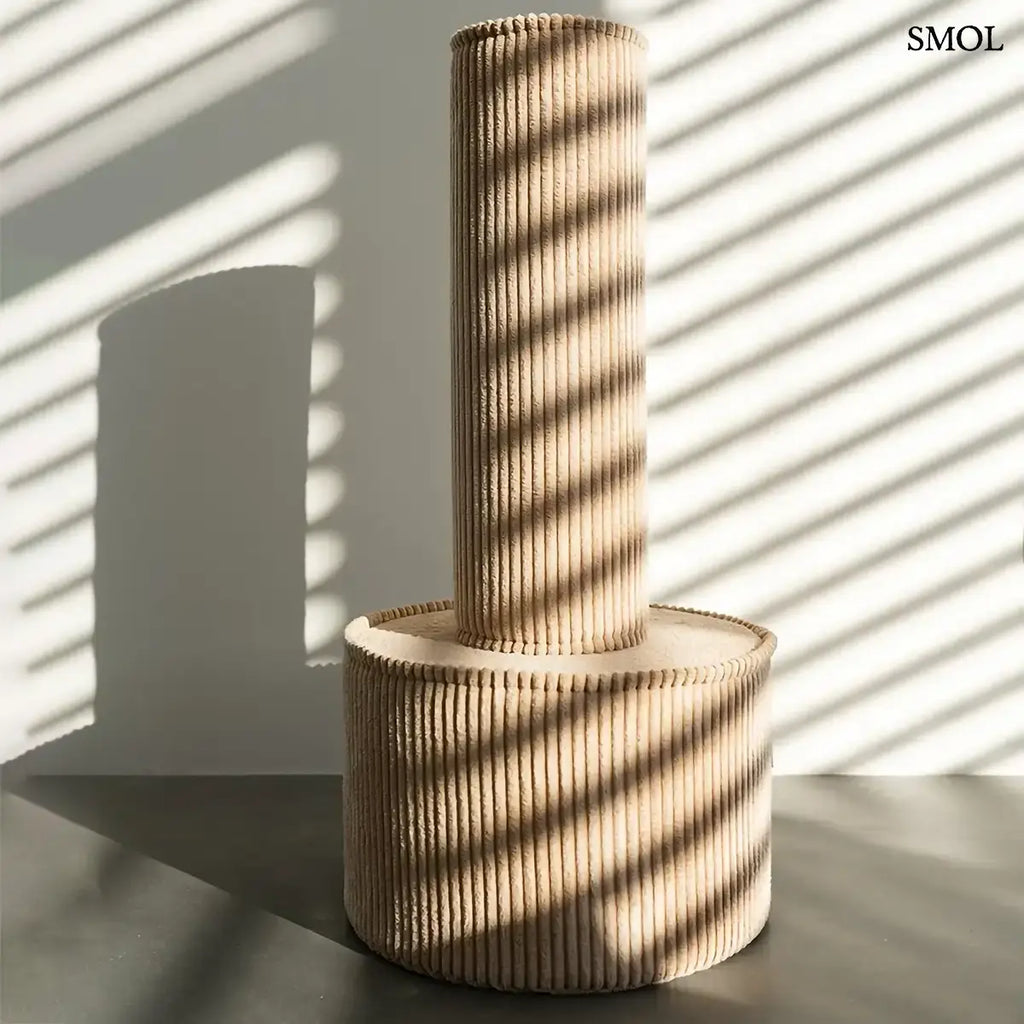 BROWN SUGAR barnacukor bordás kordbársony henger puff, hengerrel