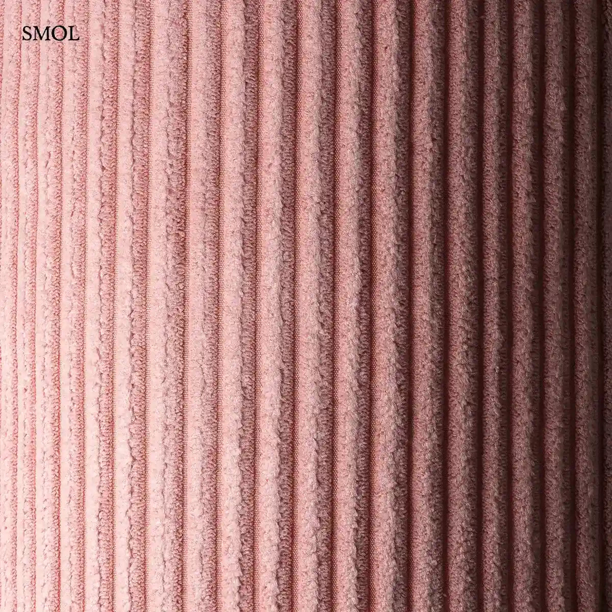 PINK MOUSSE púderrózsaszín bordás kordbársony henger puff, anyag nagyítva