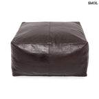 Puff Collectors, 60x60 cm, luxus nappa bőr, csokoládé barna fehér háttérrel