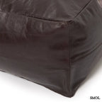 Puff Collectors, 60x60 cm, luxus nappa bőr, csokoládé barna sarok nagyítva