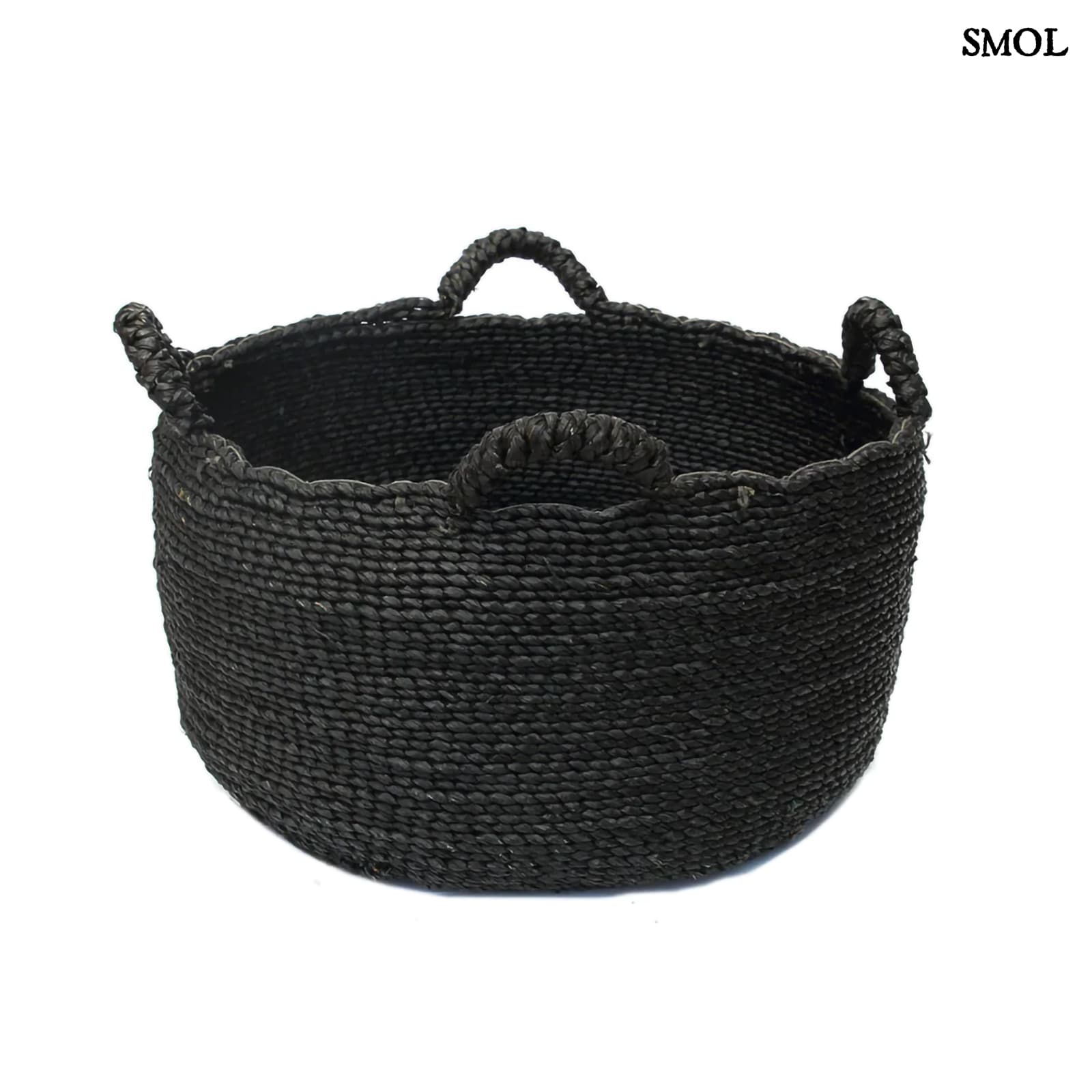 QUATRE MAINS ,fekete, 4 füles kosár, ⌀45 cm - smol.hu - fehér háttérrel