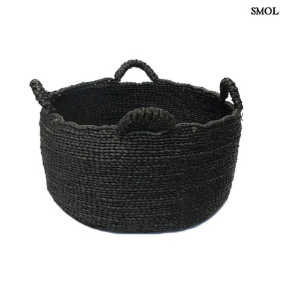 QUATRE MAINS ,fekete, 4 füles kosár, ⌀45 cm - smol.hu - fehér háttérrel