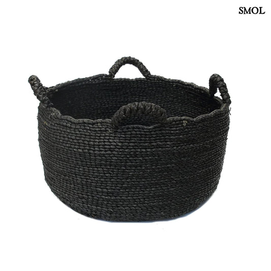 QUATRE MAINS ,fekete, 4 füles kosár, ⌀45 cm - smol.hu - fehér háttérrel