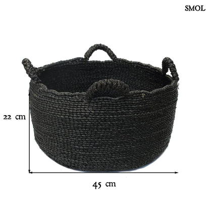 QUATRE MAINS ,fekete, 4 füles kosár, ⌀45 cm - smol.hu - méretekkel