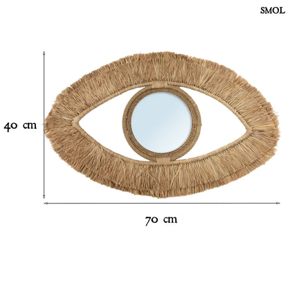 RAFFIA EYE, raffia tükör, 70 cm - smol.hu