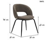 RAINBOW TAUPE, 2 db kárpitozott étkezőszék - smol.hu - méretekkel