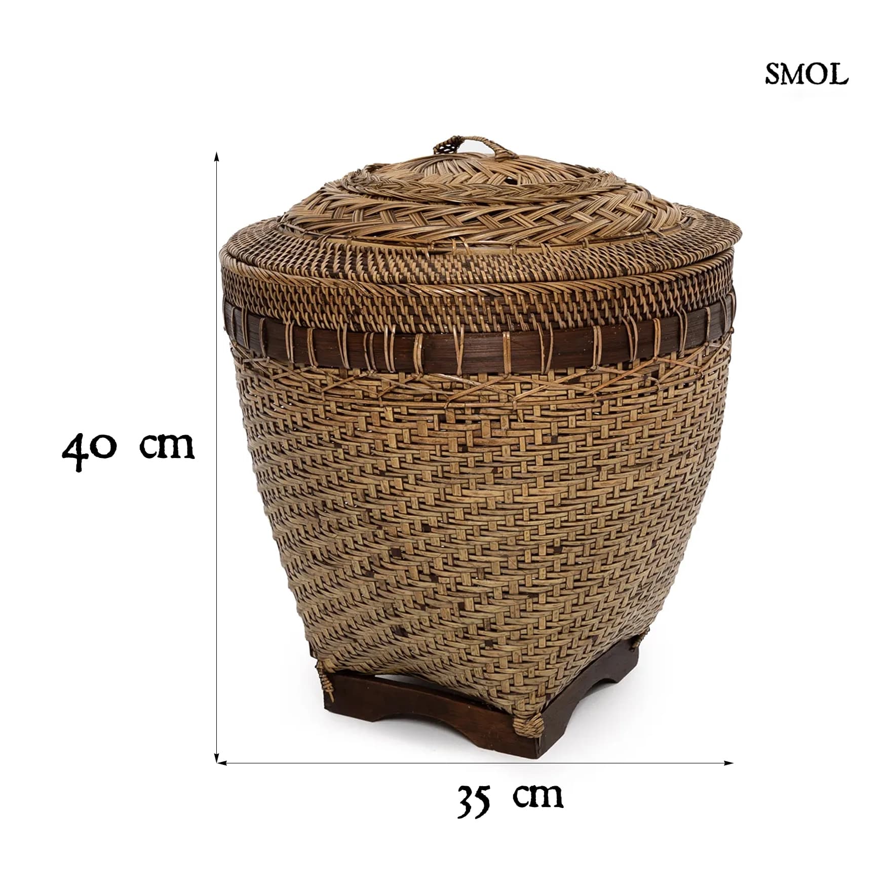 smol.hu -RAMALI, rattan kosár, ⌀35 cm