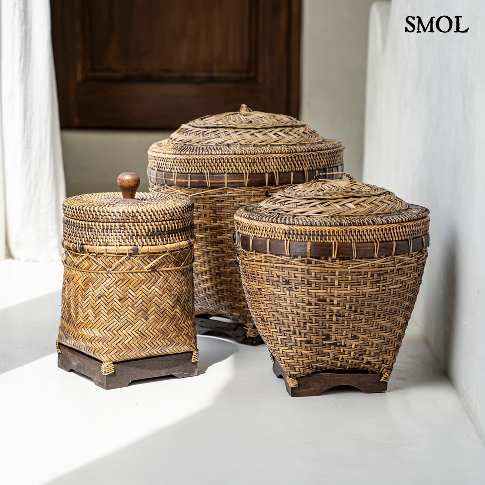 RAMALI, rattan kosár, ⌀35 cm - smol.hu