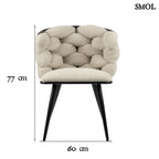 ROCK BEIGE, 2 db kárpitozott étkezőszék - smol.hu - méretekkel