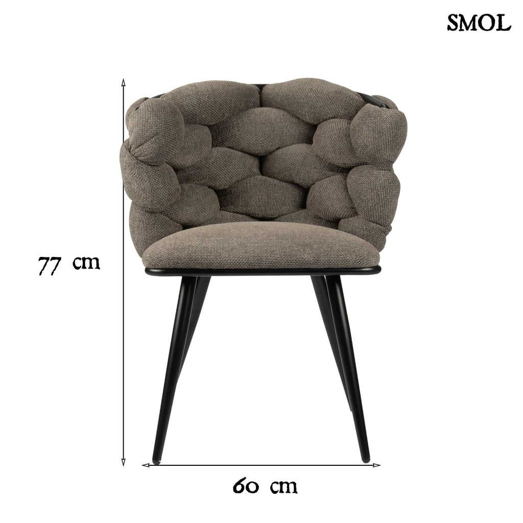 ROCK TAUPE, 2 db kárpitozott étkezőszék - smol.hu - méretekkel