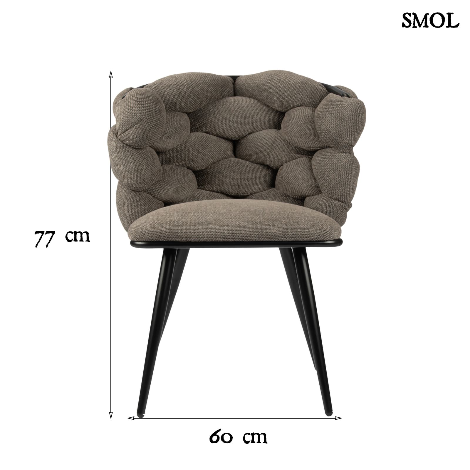 ROCK TAUPE, 2 db kárpitozott étkezőszék - smol.hu - méretekkel