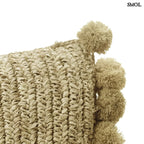 Raffia Díszpárna Pomponnal, 50x30|  SANUR - smol.hu - nagyítva