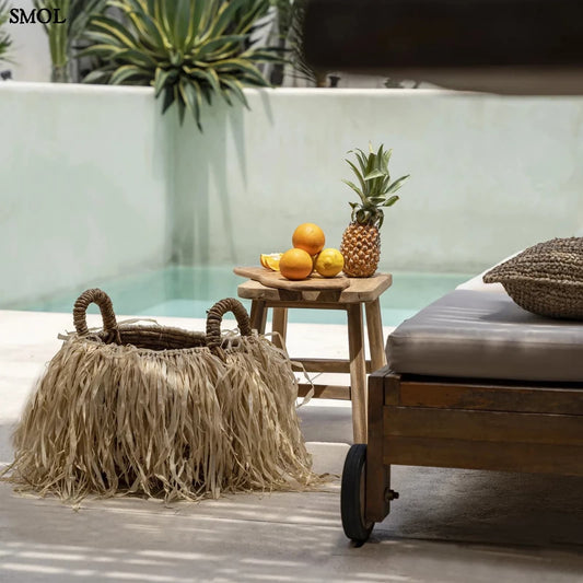 Raffia Tárolókosár, 43 cm | RAFFIA BASKET - smol.hu - teraszon
