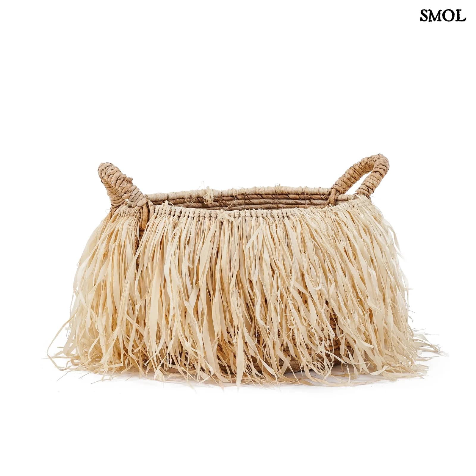 Raffia Tárolókosár, 43 cm | RAFFIA BASKET - smol.hu - fehér háttérrel
