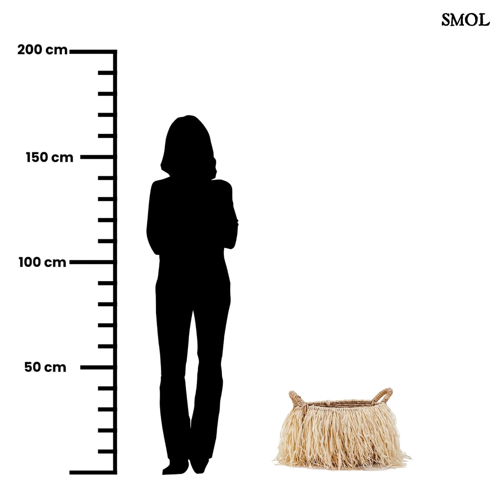 Raffia Tárolókosár, 43 cm | RAFFIA BASKET - smol.hu - méretarányosan