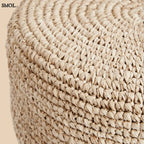 Raffia bárszék natúr színben, kézzel fonott ülőfelülettel és fa lábakkal, raffia