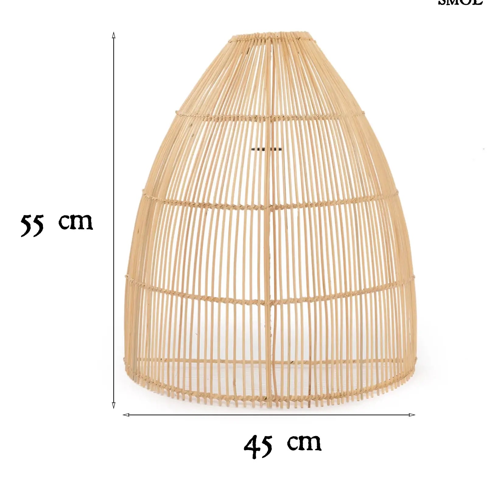 Rattan Fali lámpaernyő - natúr, L | LALO |SMOL - méretekkel