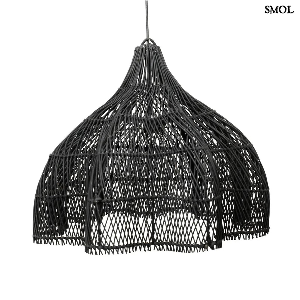 Rattan Függőlámpa – Fekete, M | WHIPPED | SMOL - fehér háttérrel