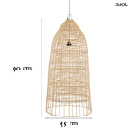 Rattan Függőlámpa – Natúr, L | ELBA