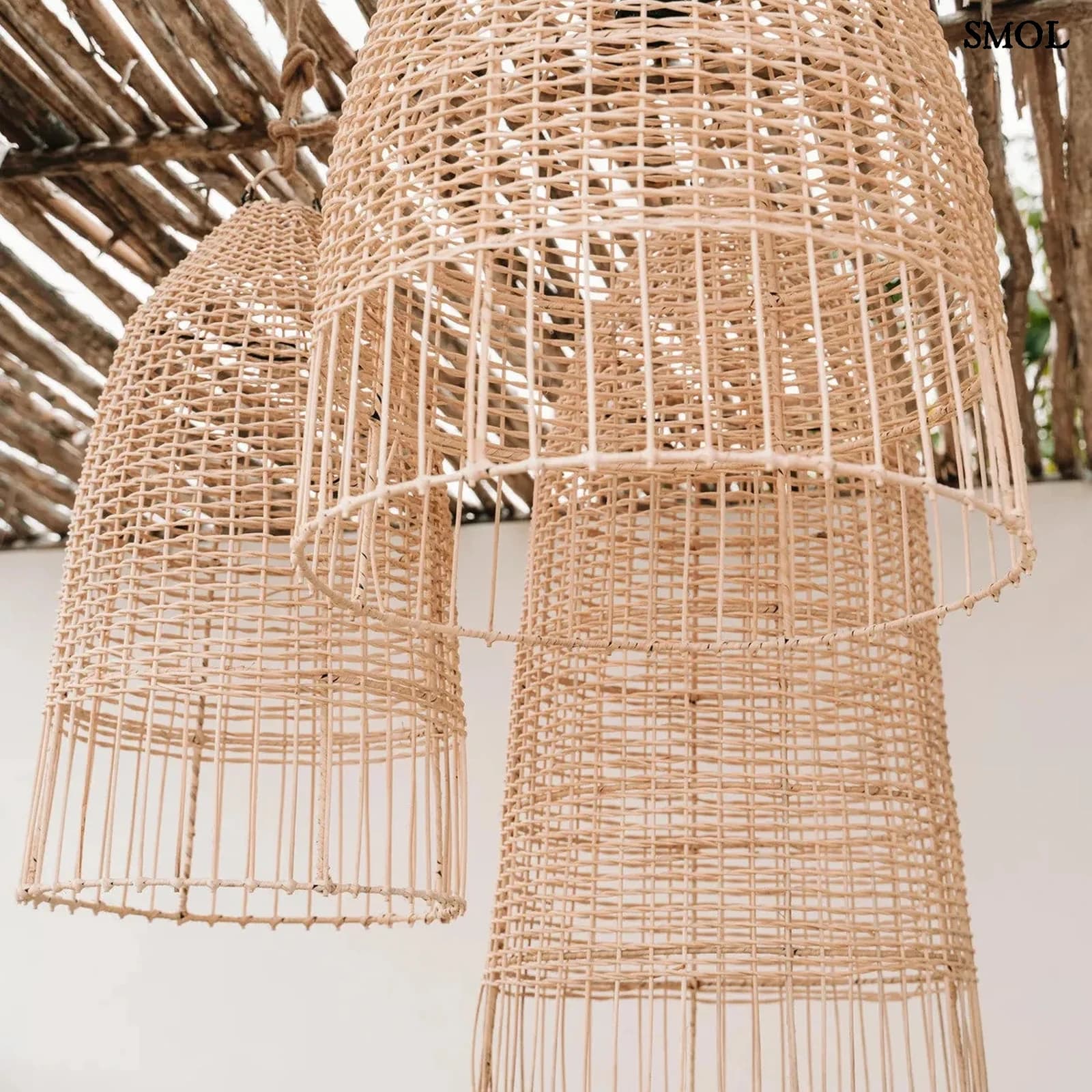 Rattan Függőlámpa – Natúr, L | ELBA