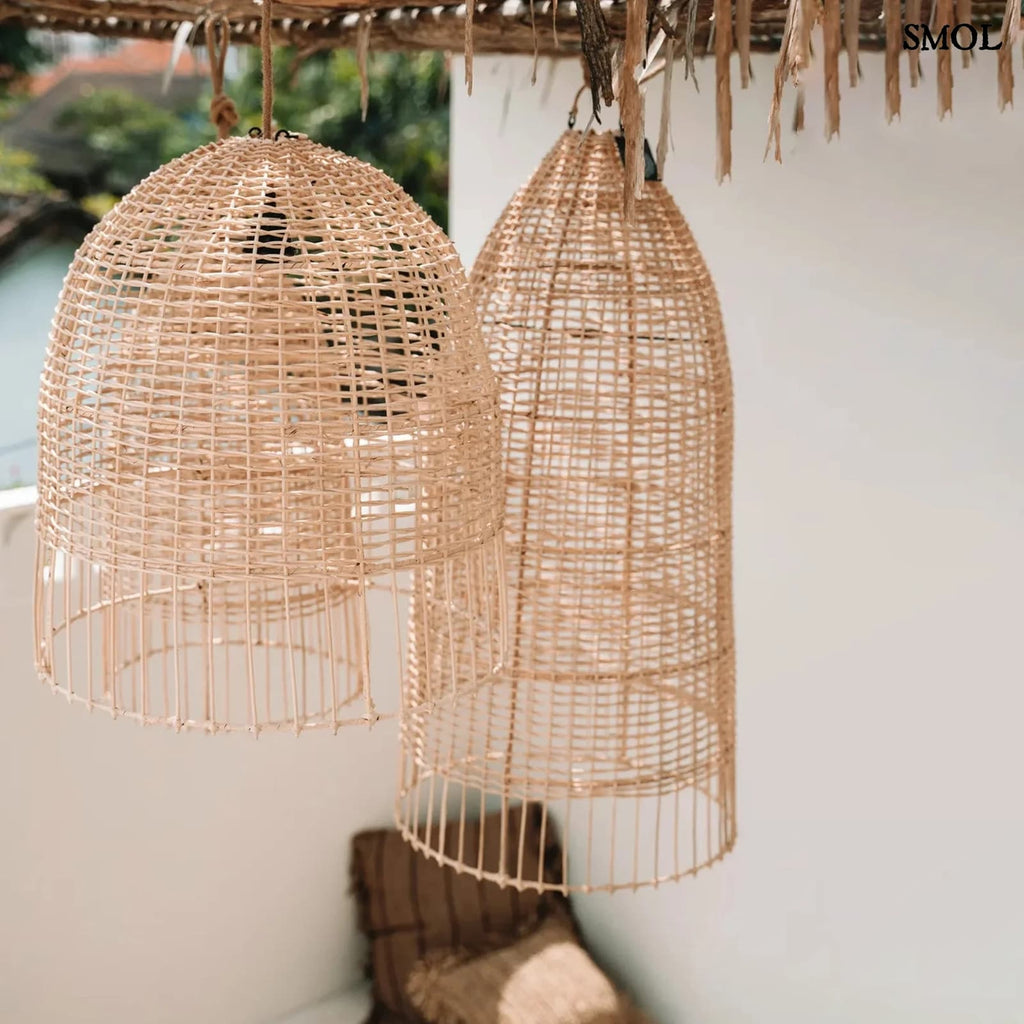 Rattan Függőlámpa – Natúr, L | ELBA