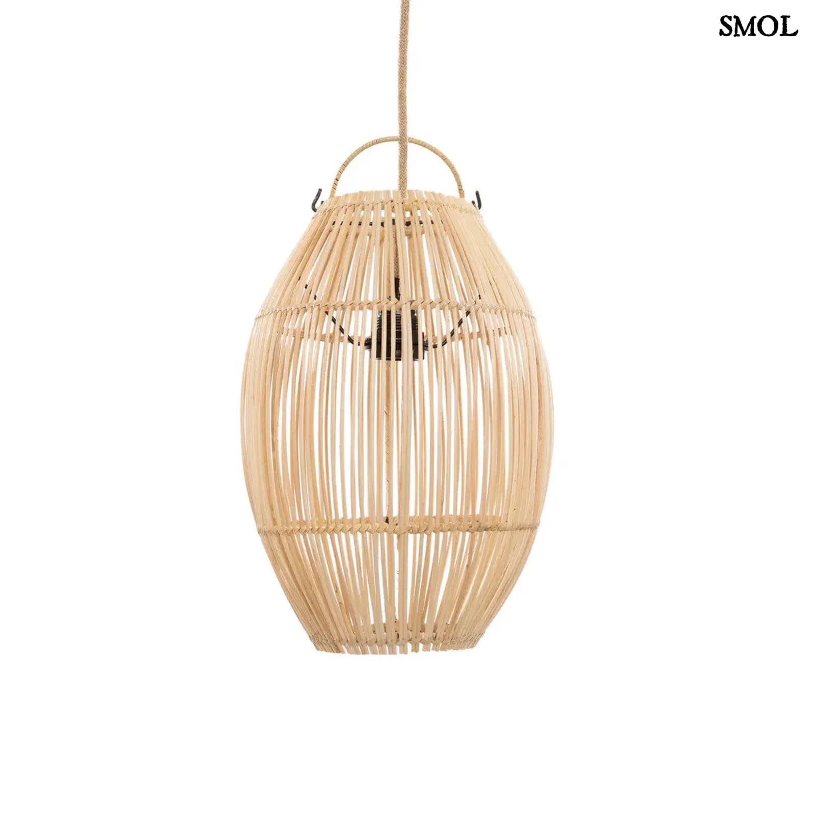 Rattan Függőlámpa – Natúr, S  | ZURI | SMOL - fehér háttérrel