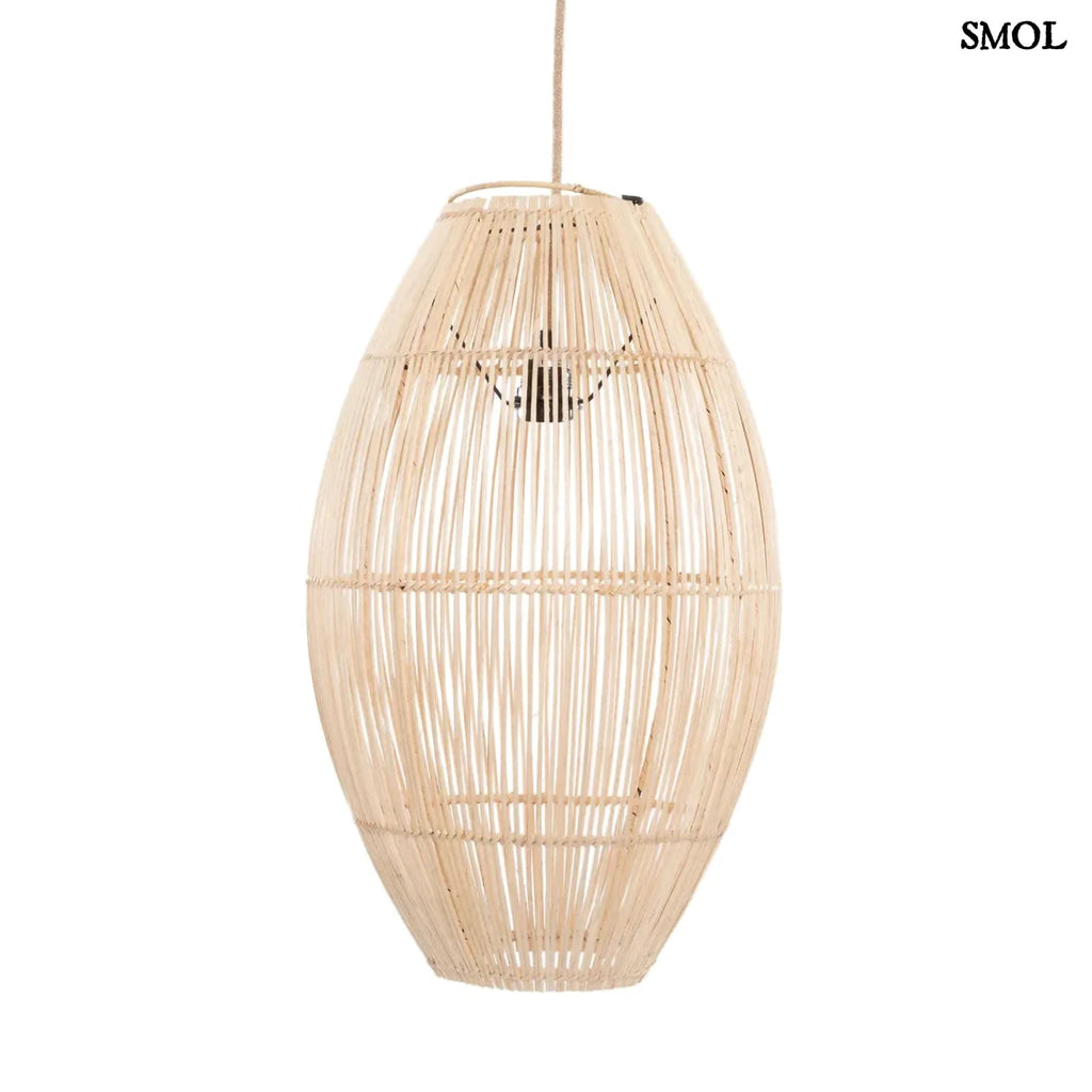 Rattan Függőlámpa, Ovális Formájú, 59 cm | ZURI | SMOL - fehér háttérrel