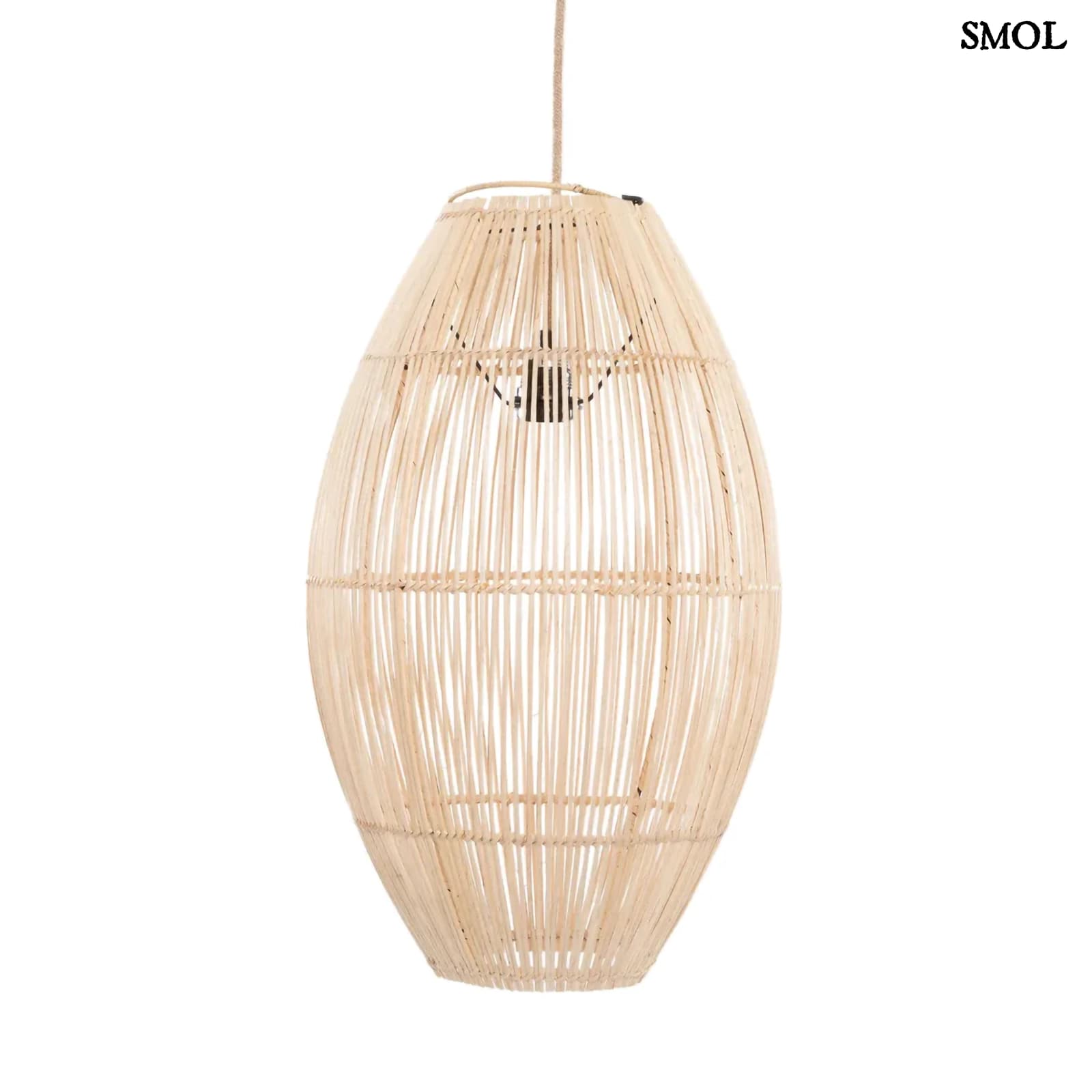 Rattan Függőlámpa, Ovális Formájú, 59 cm | ZURI | SMOL - fehér háttérrel