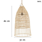 Rattan Függőlámpa - natúr, M | ELBA | SMOL - méretekkel