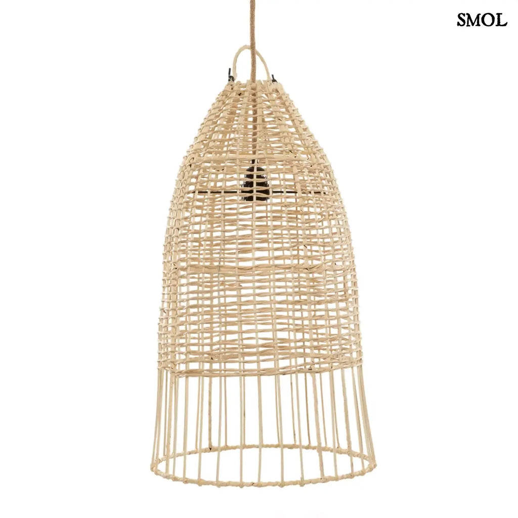 Rattan Függőlámpa - natúr, M | ELBA | SMOL -  fehér háttérrel