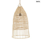 Rattan Függőlámpa - natúr, M | ELBA | SMOL -  fehér háttérrel