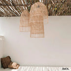 Rattan Függőlámpa - natúr, M | ELBA | SMOL - több méretben, oldalról