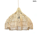 Rattan Függőlámpa -natúr, M | WHIPPED | SMOL - fehér háttérrel, felfüggesztve