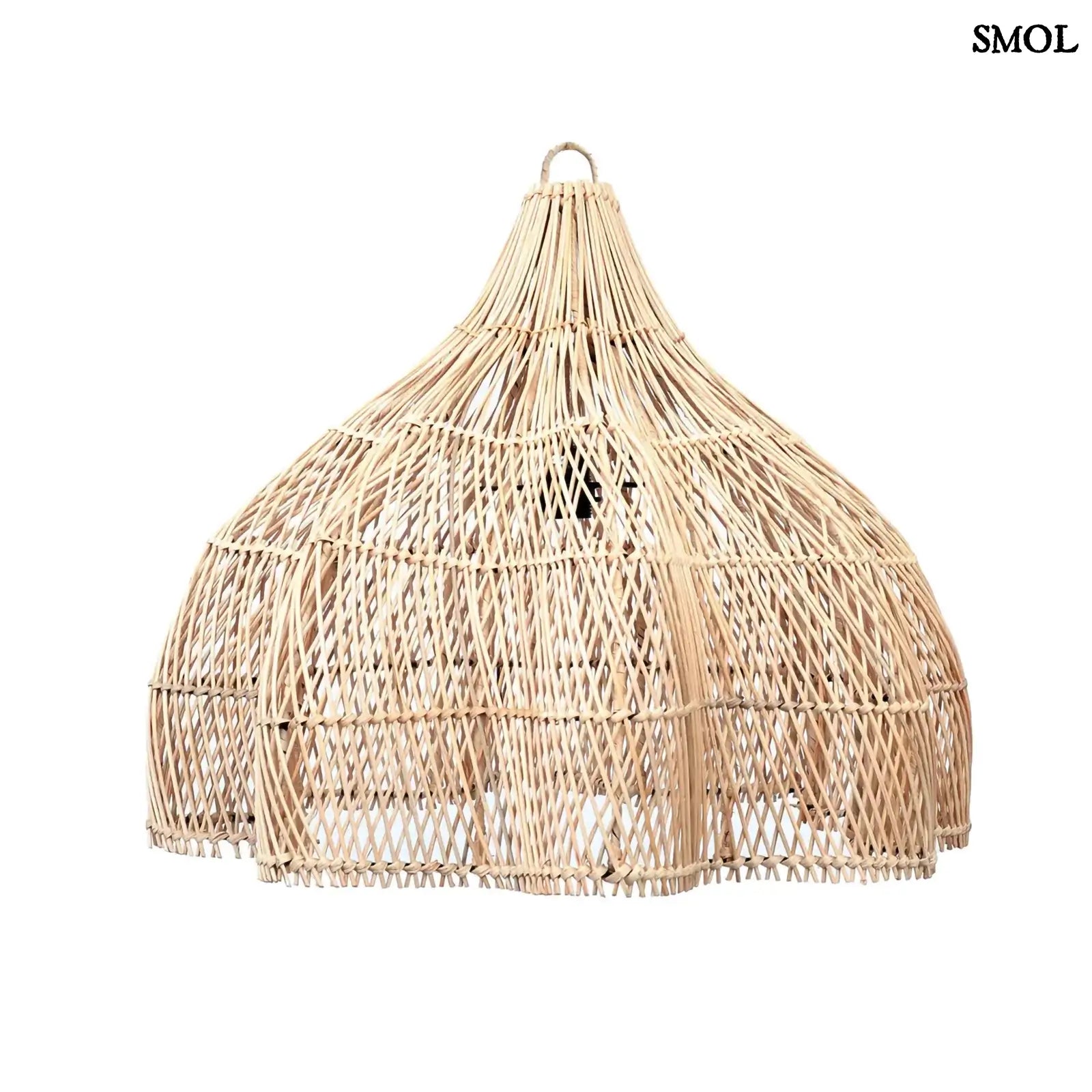 Rattan Függőlámpa -natúr, M | WHIPPED | SMOL - fehér háttérrel