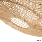 Rattan függőlámpaernyő Wholly, natúr, L méret, kézzel szőtt alulról nagyítva