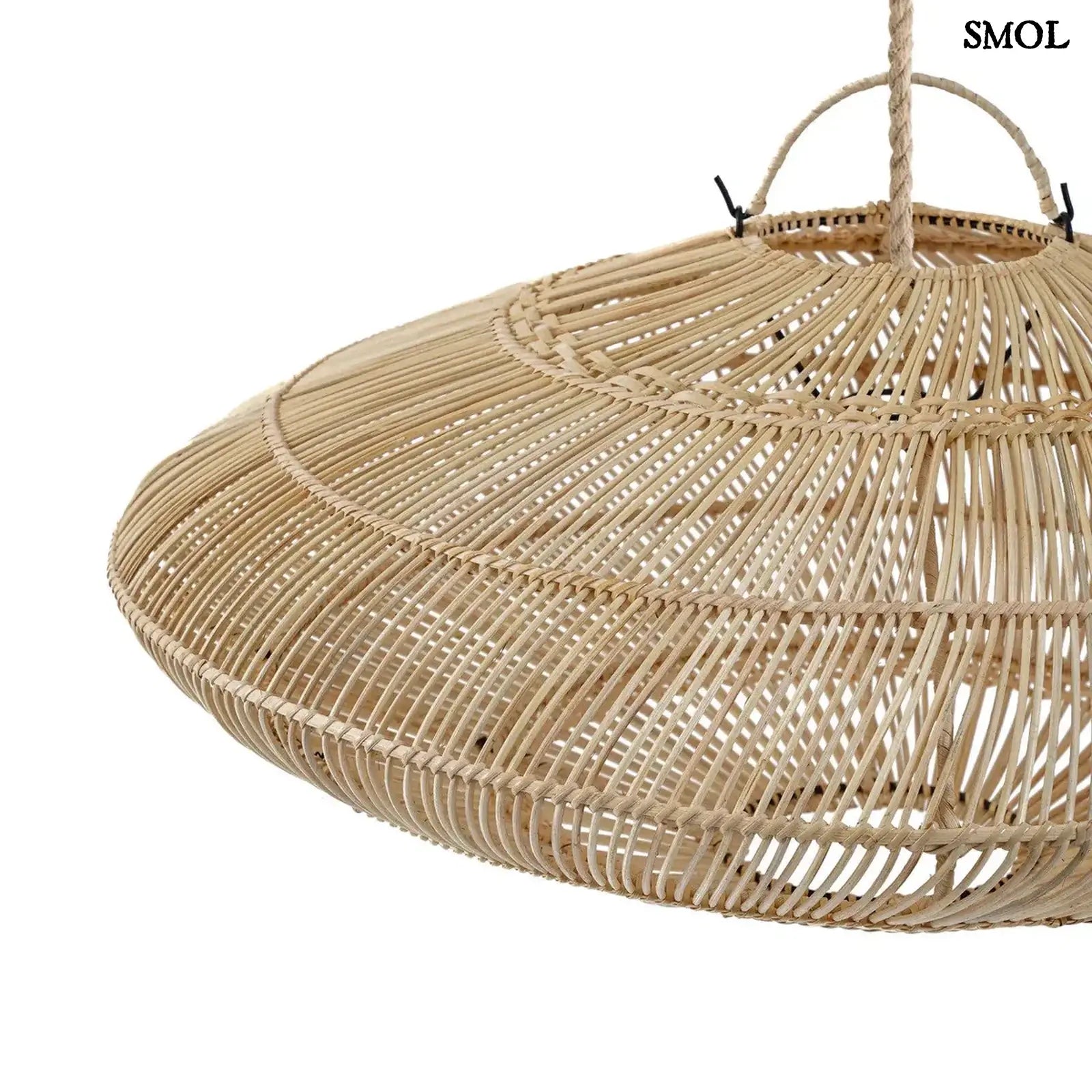 Rattan Függőlámpaernyő - natúr, M | MACARON | SMOL - oldalról