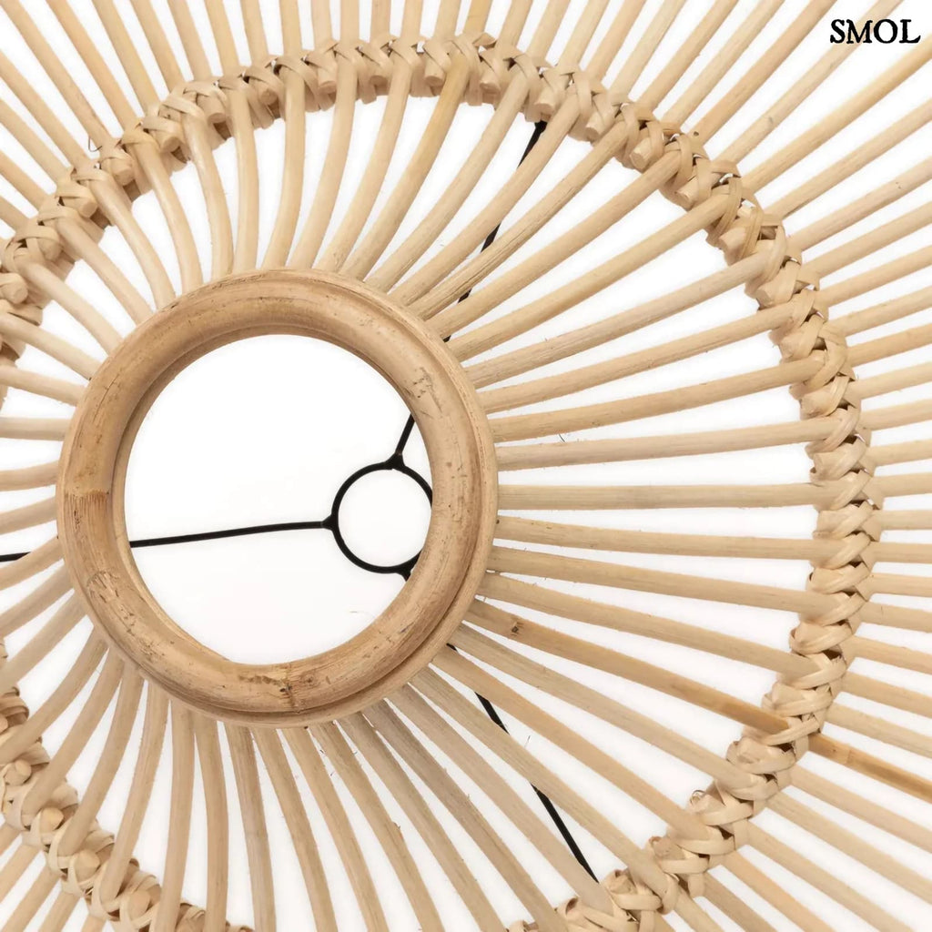 Rattan függőlámpaernyő The Sky, XL méret, natúr, óriás kupola forma felülről