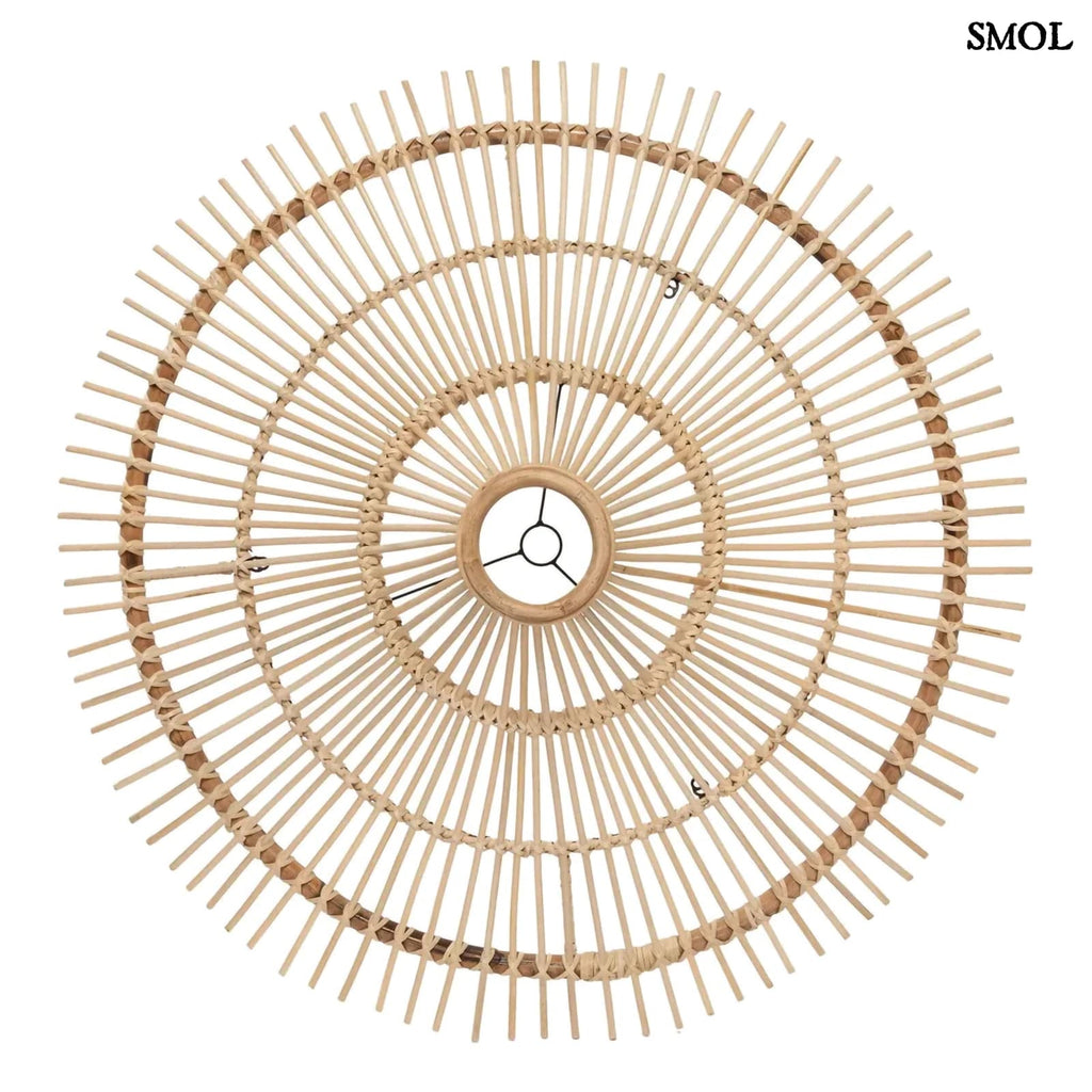 Rattan függőlámpaernyő The Sky, XL méret, natúr, óriás kupola forma alulról