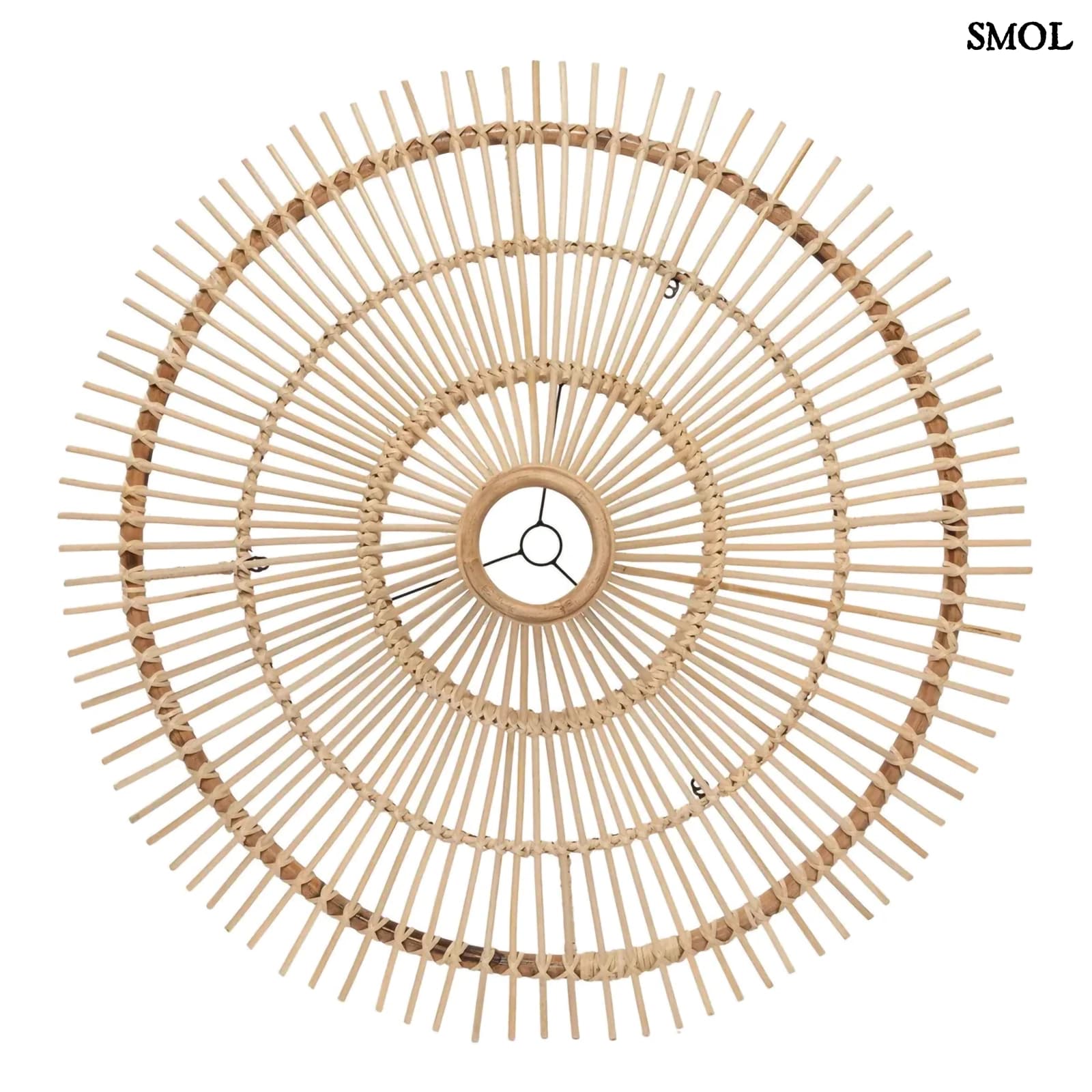 Rattan függőlámpaernyő The Sky, XL méret, natúr, óriás kupola forma alulról