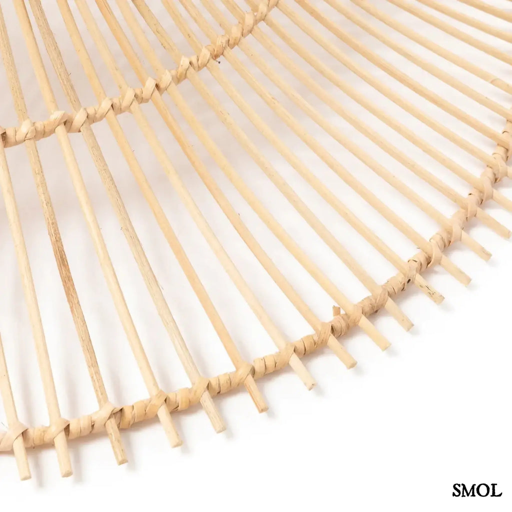 Rattan függőlámpaernyő The Sky, XL méret, natúr, óriás kupola forma oldal nagyítva