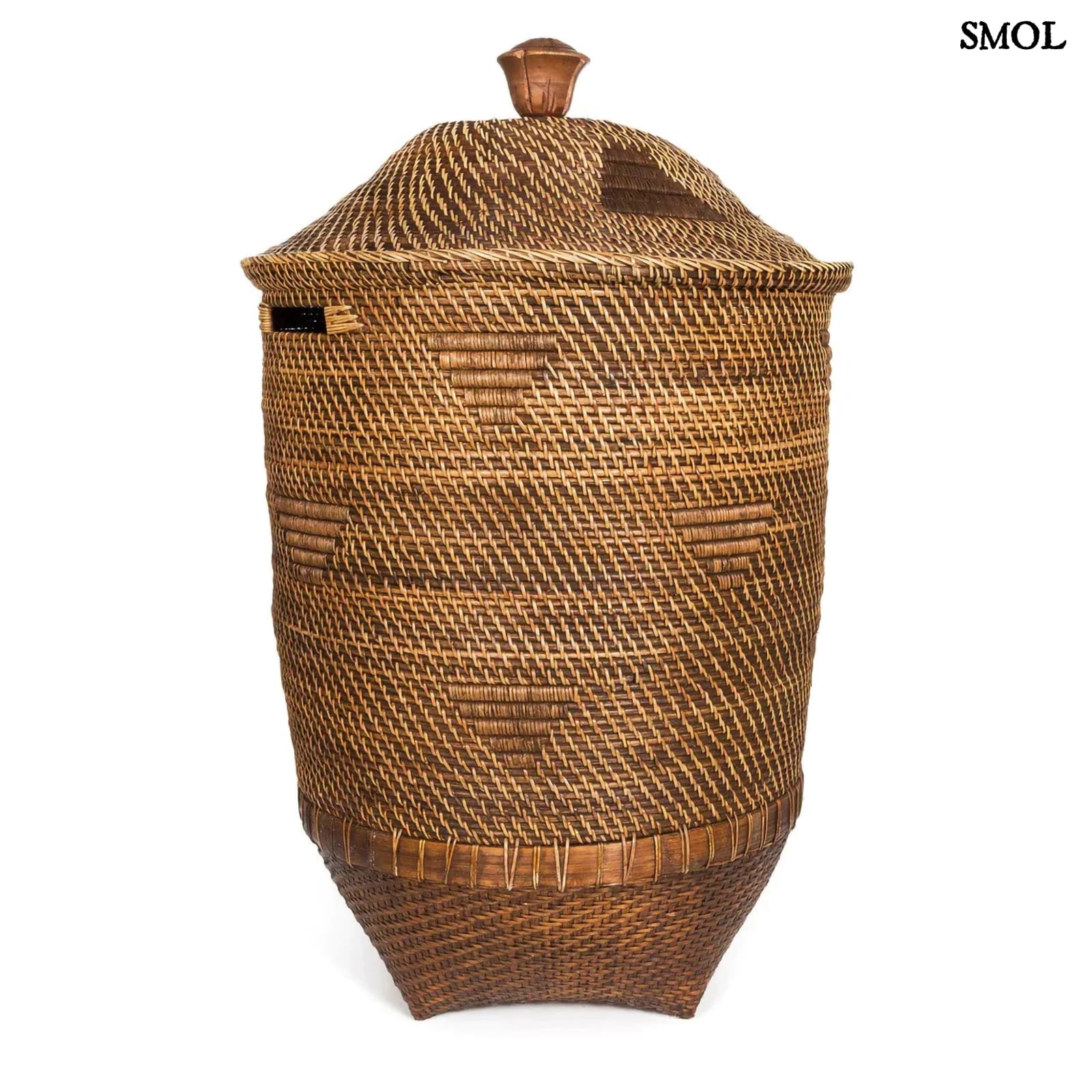 Rattan Tárolókosár fedéllel, 90 cm | COLONIAL LAUNDRY | SMOL - fehér háttérrel