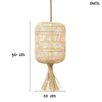 Rattan álló- és függőlámpa, természetes, S | DUMPLING | SMOL - méretekkel