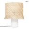 Rattan Table Lamp - Boho, Fringed, White-Natural | RATTAN