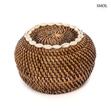 Rattan ékszerdoboz – kagylós szegély, fedővel, S | PEEK-A-BOO
