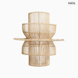 Rattan fali lámpa – gyűrűs forma, natúr | SATURN