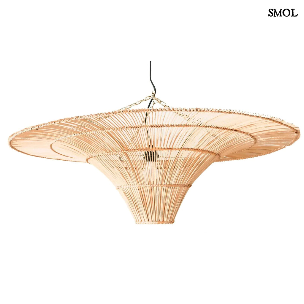 Rattan függőlámpa – Natúr XXL | SKY | SMOL - fehér háttérrel