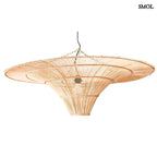 Rattan függőlámpa – Natúr XXL | SKY | SMOL - fehér háttérrel